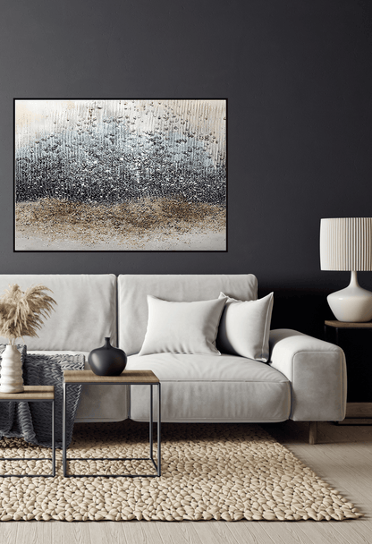 Black Brown and Grey Abstract Splatters Canvas Print Wall Art 80x120 cm | CP079