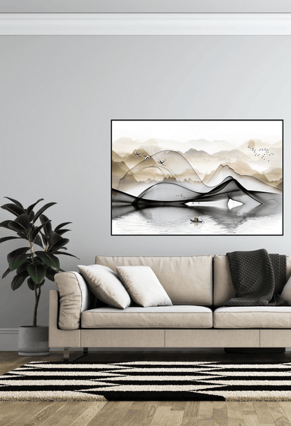 Landscape Abstract Mountain Canvas Print Wall Art 80x120 cm | CP082