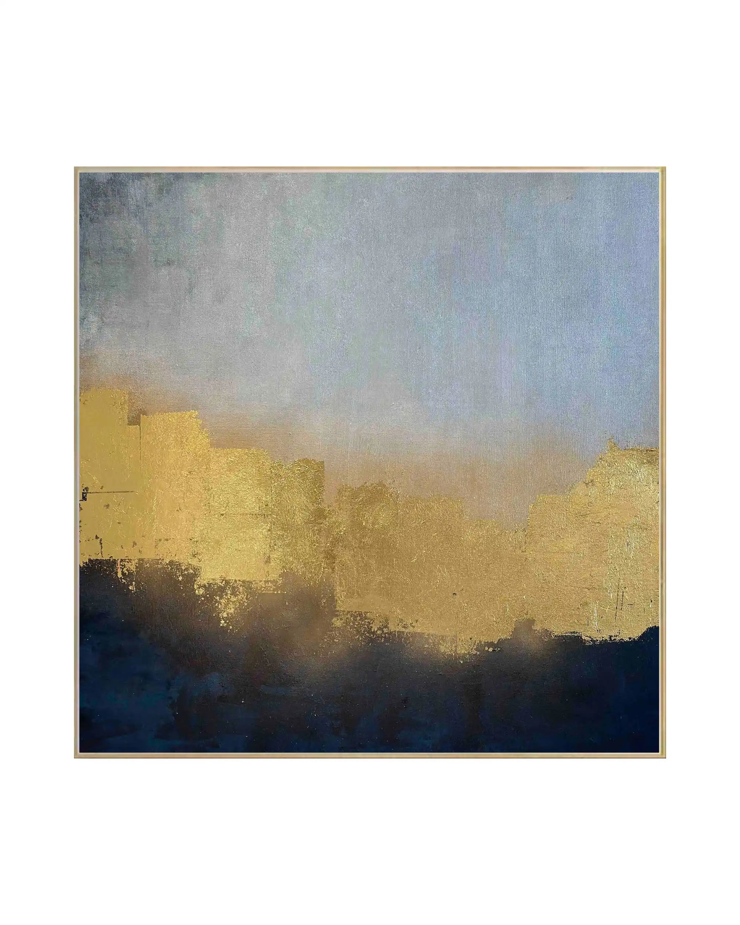 "Gilded Horizon" Original Hand-Painted Gold Foil Canvas Wall Art by Skye