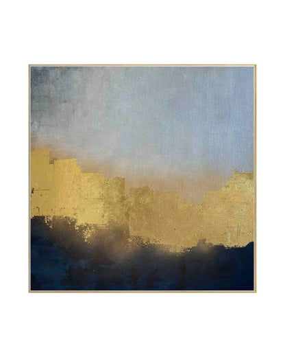 "Gilded Horizon" Original Hand-Painted Gold Foil Canvas Wall Art by Skye
