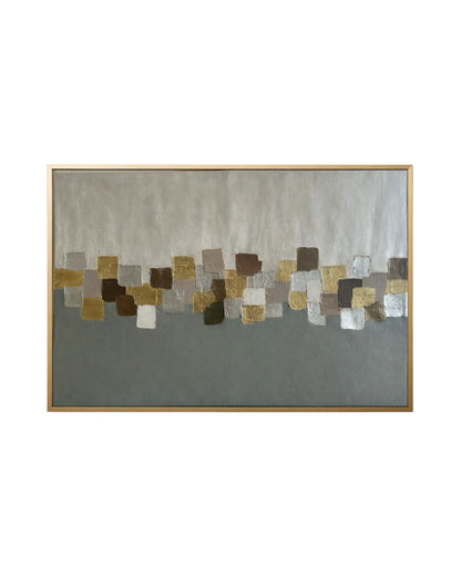 "Quiet Alignment" Original Hand-Painted Gold Foil Canvas Wall Art by Skye