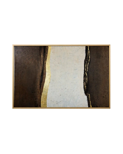 "Edges of Calm" Original Hand-Painted Gold Foil Canvas Wall Art by Skye