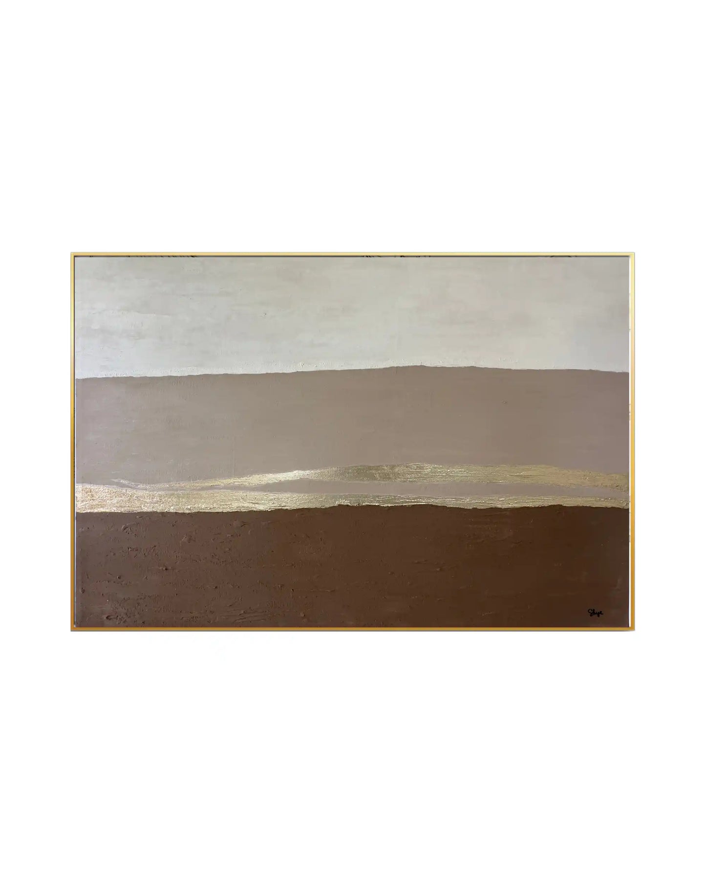 "Ethereal Horizon" Original Hand-Painted Gold Foil Canvas Wall Art by Skye