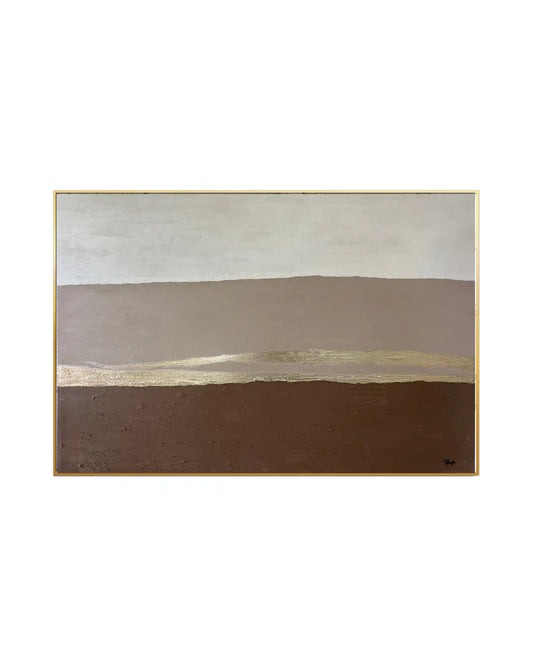 "Ethereal Horizon" Original Hand-Painted Gold Foil Canvas Wall Art by Skye