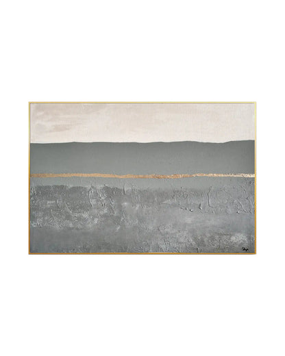 "Quiet Horizon" Original Hand-Painted Gold Foil Canvas Wall Art by Skye