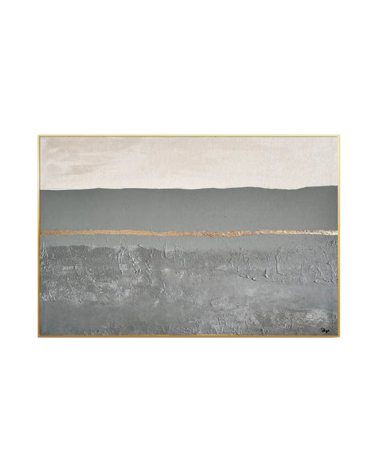 "Quiet Horizon" Original Hand-Painted Gold Foil Canvas Wall Art by Skye