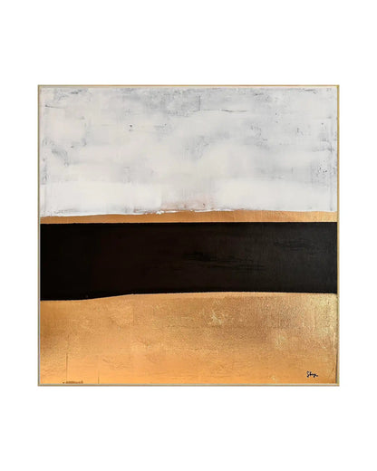 "Ember Veil" Original Hand-Painted Gold Foil Canvas Wall Art by Skye