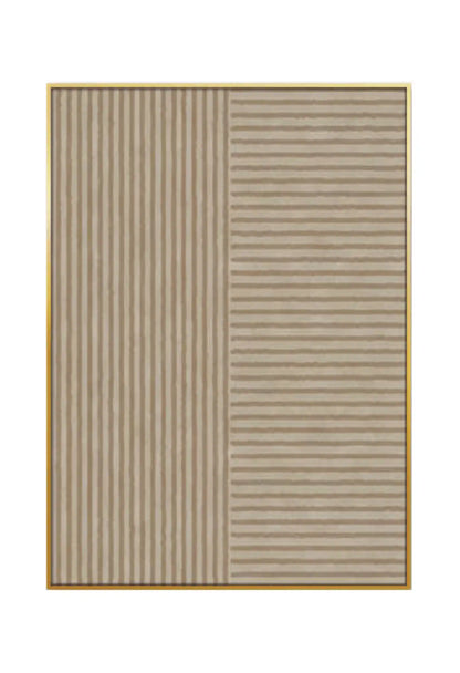 Beige Black and White Minimalist Line Art Triptych Canvas Print Wall Art | CP153