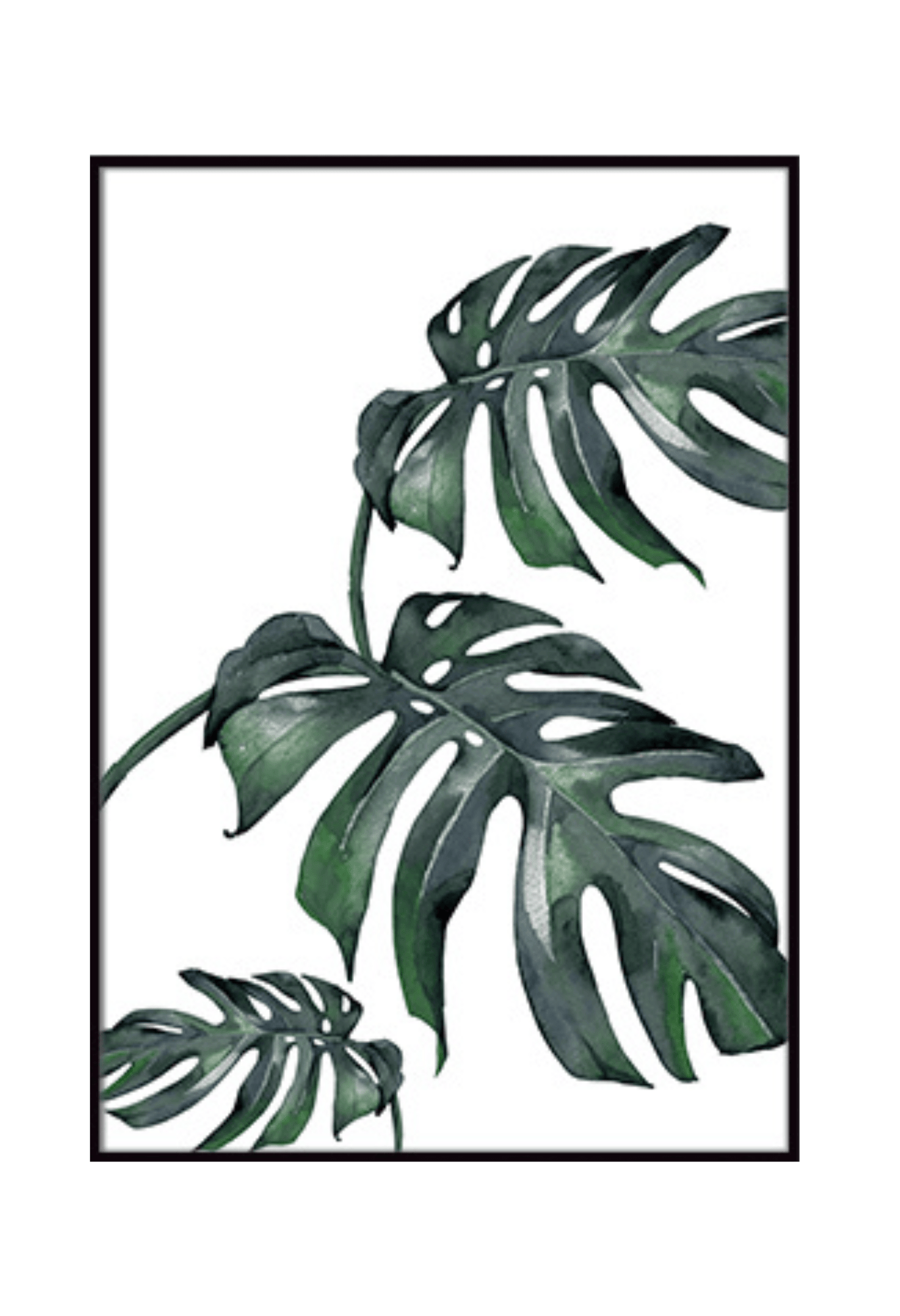 Green Tropical Leaves Abstract Canvas Print Wall Art 50x70 cm Set Minimalist Triptych | CP001