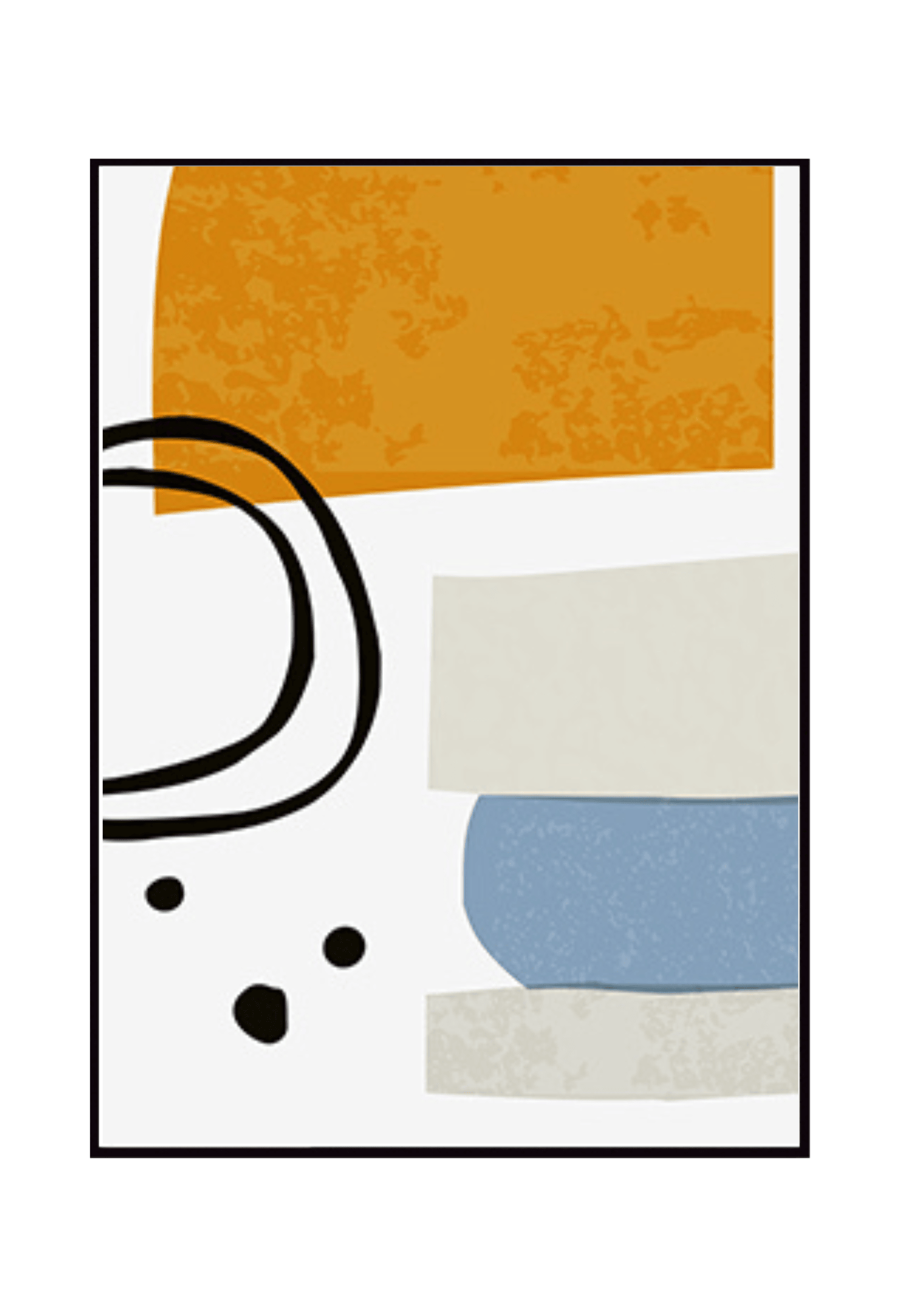 Mustard Yellow and Blue Abstract Shapes Canvas Print Wall Art 50x70 cm Set Triptych| CP013