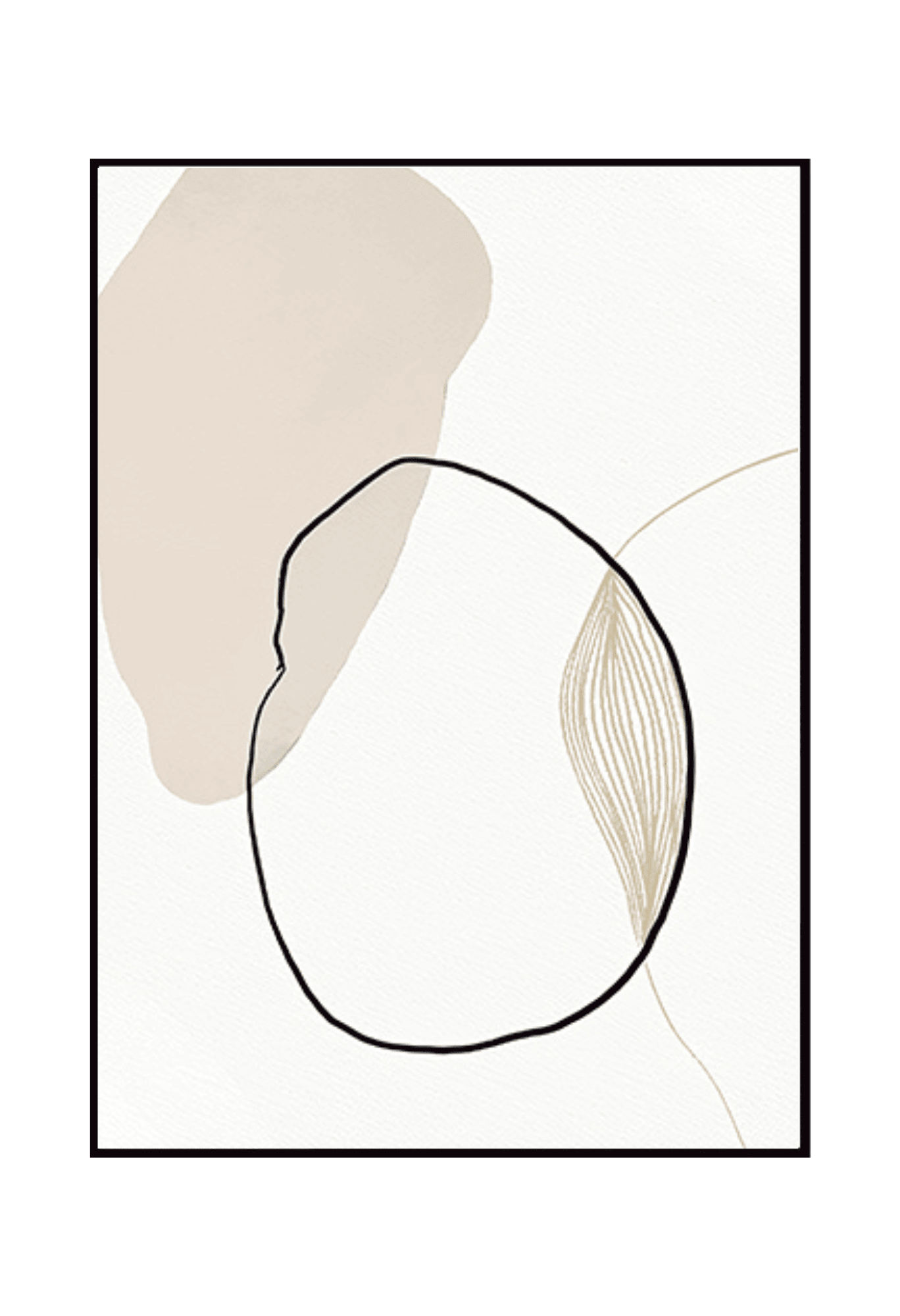 Terracotta and Beige Abstract Face Line Art Canvas Print Wall Art 50x70 cm Set Triptych | CP014