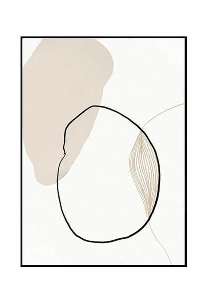 Terracotta and Beige Abstract Face Line Art Triptych Canvas Print Wall Art | CP014
