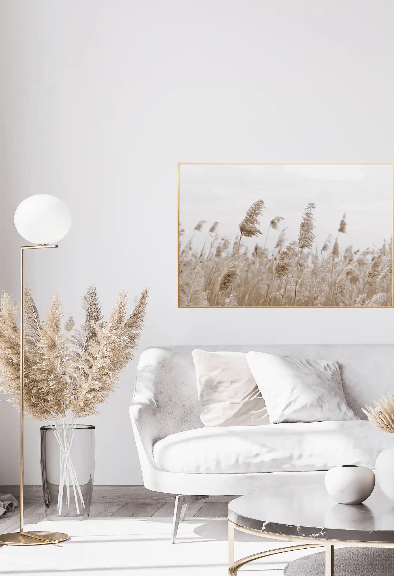 Pampas Grass Botanical Oversize Canvas Print Wall Art | CP086