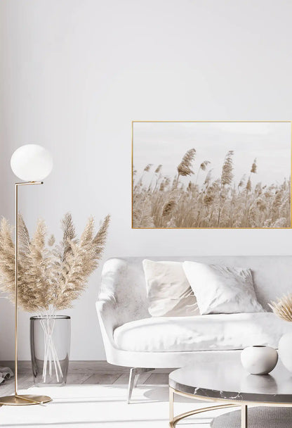 Pampas Grass Botanical Oversize Canvas Print Wall Art | CP086
