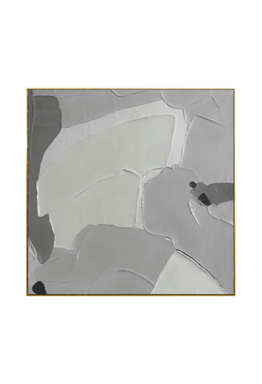 HP042 Abstract Minimalist White Acrylic Hand-Painted Wall Decor