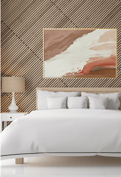 Terracotta and Beige Abstract Brushstrokes Canvas Print Wall Art 80x120 cm | CP091