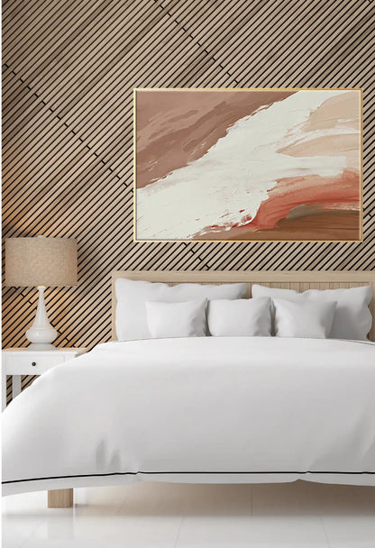 Terracotta and Beige Abstract Brushstrokes Oversize Canvas Print Wall Art | CP091