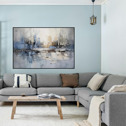 CP184 Blue Abstract Print Wall Decor