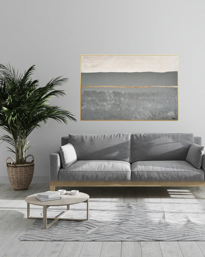 "Quiet Horizon" Original Hand-Painted Gold Foil Canvas Wall Art by Skye