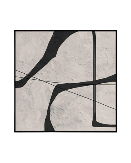 Black and Beige Abstract Canvas Print Wall Art | CP192