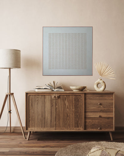 Japandi Linear Brick Textured Grid | Hand-Painted Canvas Wall Art (HPS09)