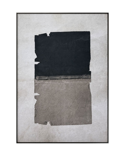 Black Charcoal and Beige Abstract Triptych Canvas Print Wall Art | CP219