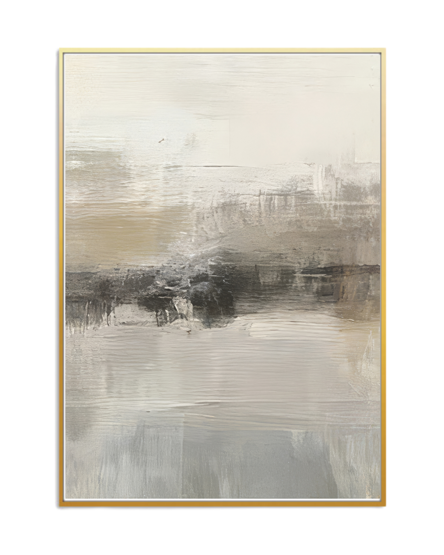 Beige and Grey Abstract Horizon Canvas Print Wall Art | CP200