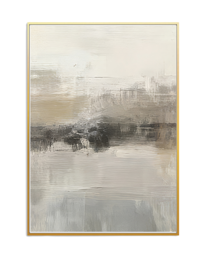 Beige and Grey Abstract Horizon Canvas Print Wall Art | CP200