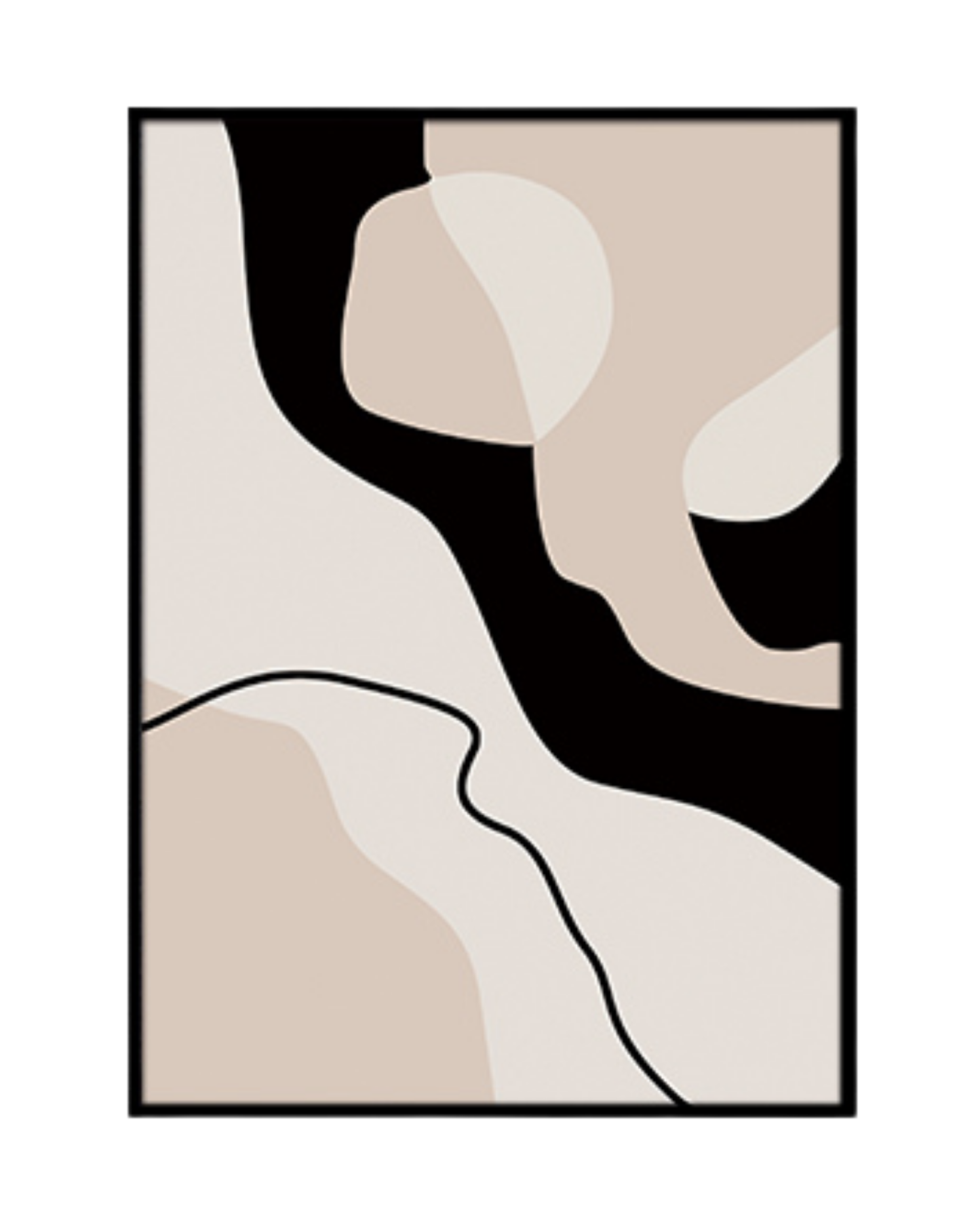 Beige Black and Cream Abstract Canvas Print Wall Art | CP189