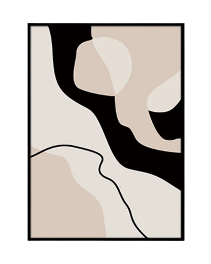 Beige Black and Cream Abstract Triptych Canvas Print Wall Art | CP189