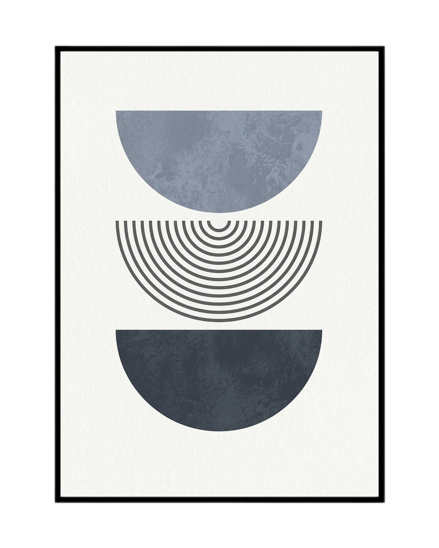 Navy Blue and Denim Geometric Canvas Print Wall Art | CP205