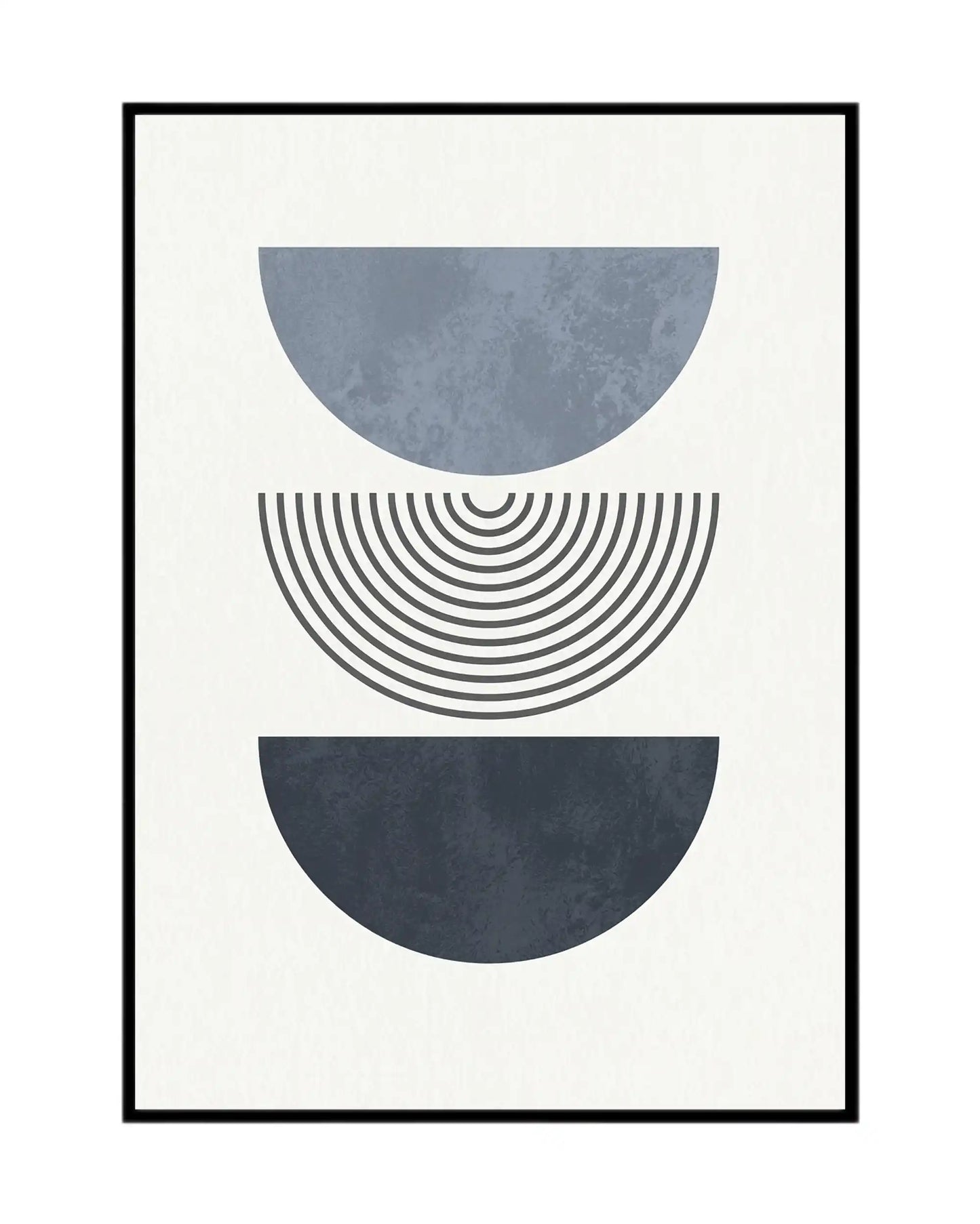 Navy Blue and Denim Geometric Triptych Canvas Print Wall Art | CP205