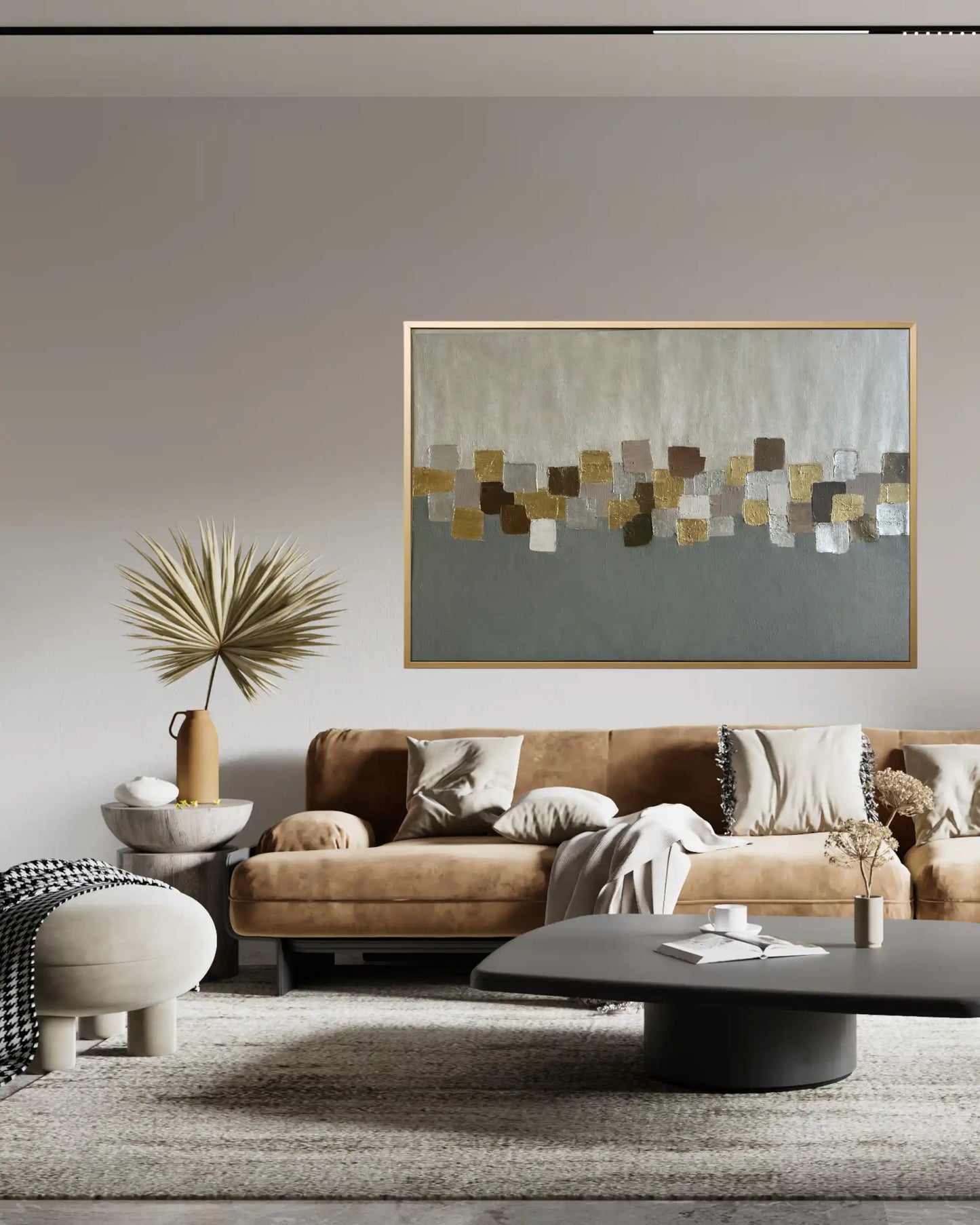 "Quiet Alignment" Original Hand-Painted Gold Foil Canvas Wall Art by Skye