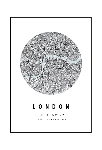 London New York Paris City Map Canvas Print Wall Art 50x70 cm Set Triptych | CP143