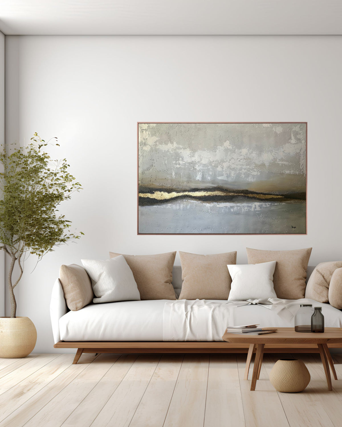 "Where Light Remains" Original Hand-Painted Gold Foil Canvas Wall Art by Skye