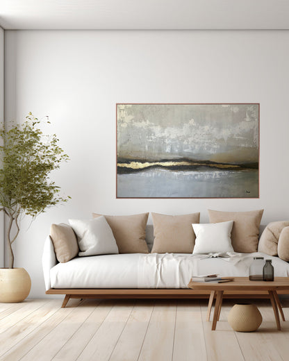 "Where Light Remains" Original Hand-Painted Gold Foil Canvas Wall Art by Skye