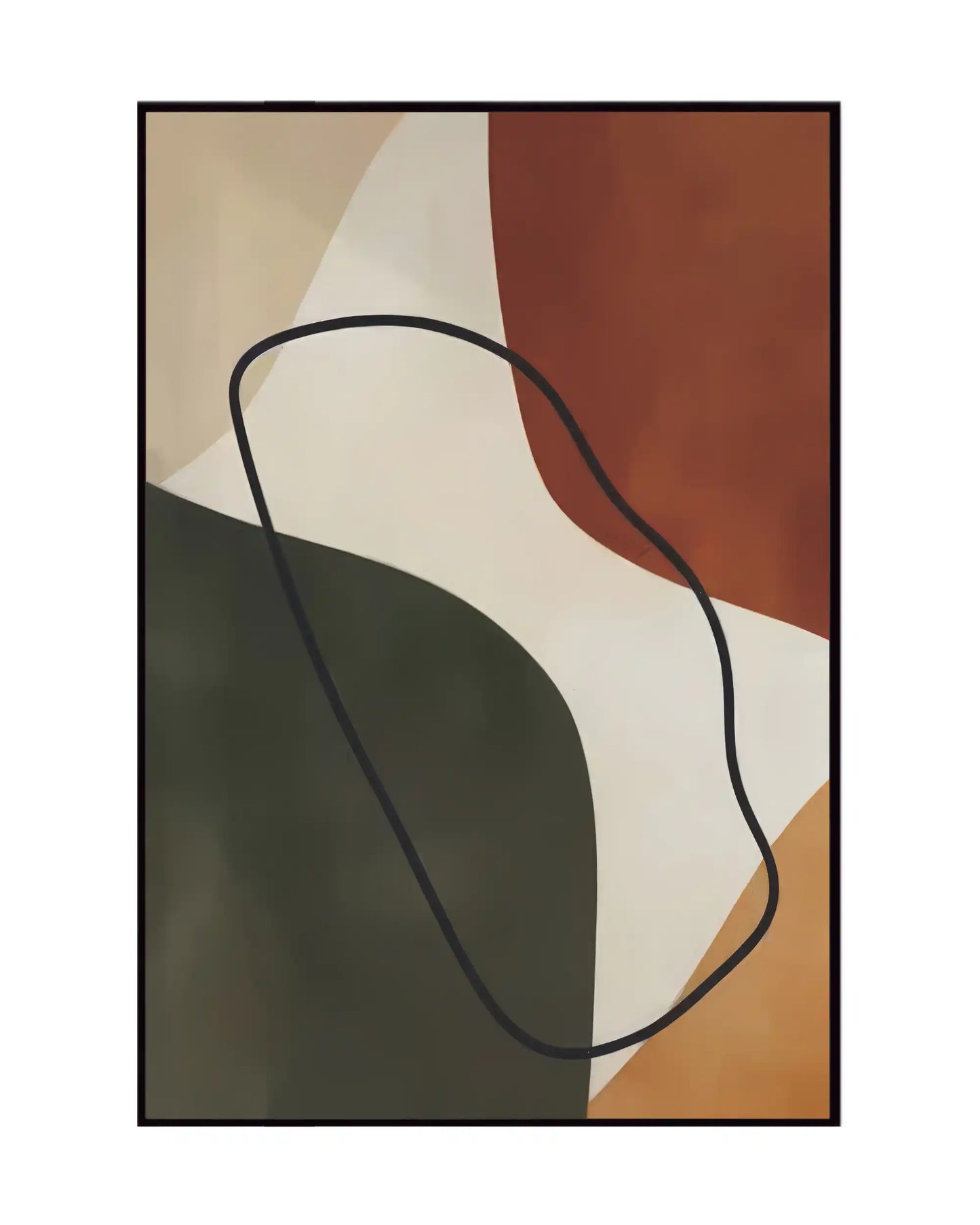 Terracotta and Sage Green Abstract Organic Diptych Canvas Print Wall Art | CP210