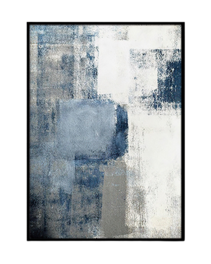 Blue Grey and White Abstract Canvas Print Wall Art | CP187