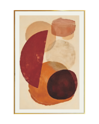 Burgundy and Terracotta Abstract Geometric Canvas Print Wall Art | CP208
