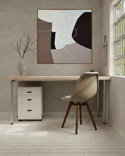 Abstract Organic Forms Hand-Painted Minimalist Canvas Wall Art | HP0X5