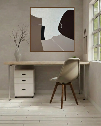 Abstract Organic Forms Hand-Painted Minimalist Canvas Wall Art | HP0X5
