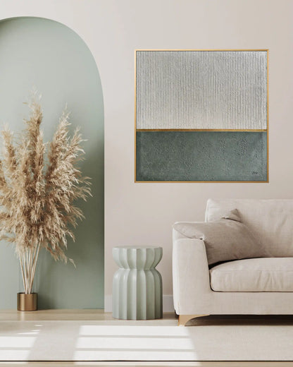 "Golden Divide" Original Hand-Painted Gold Foil Canvas Wall Art by Skye