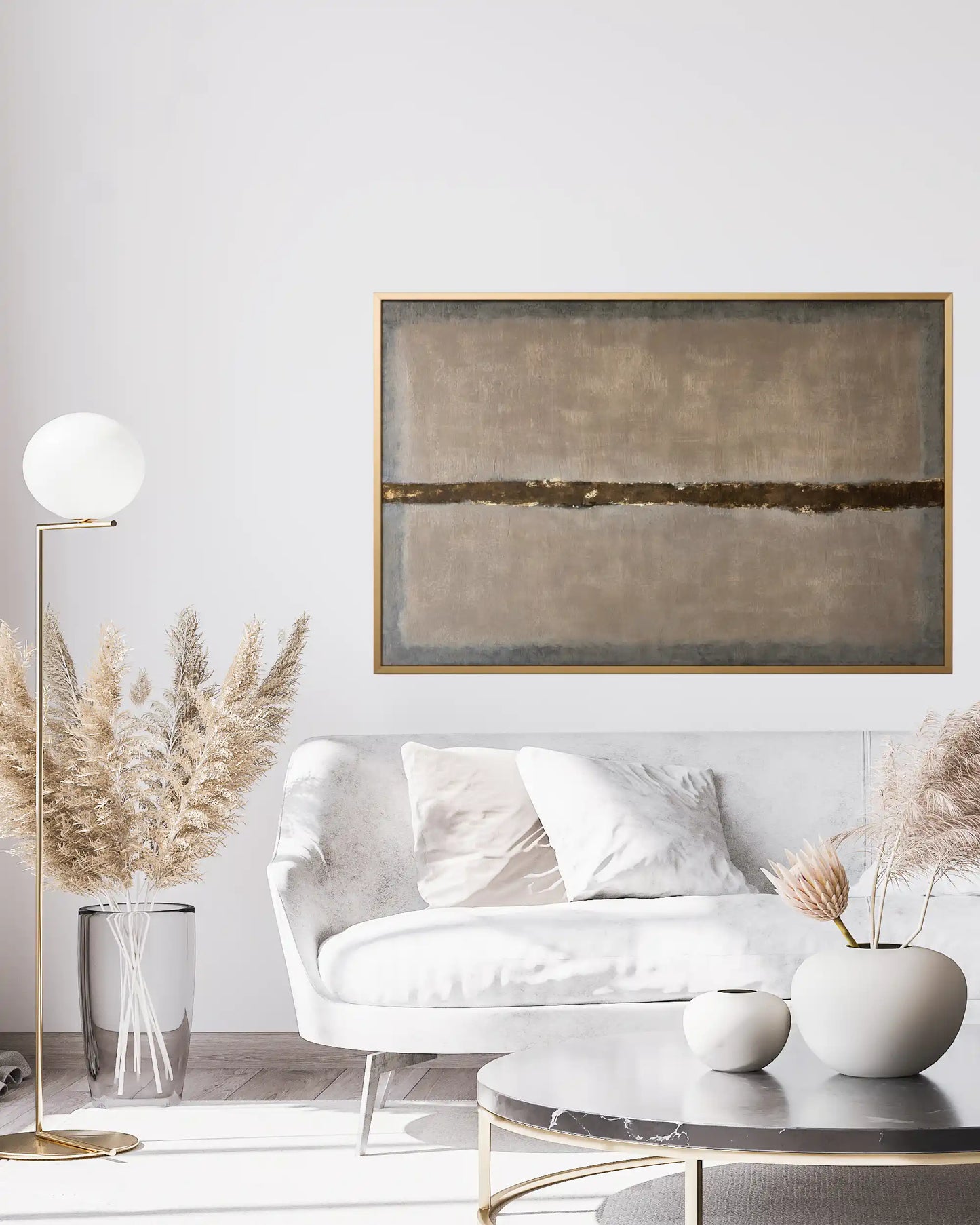 "Silent Thread" Original Hand-Painted Gold Foil Canvas Wall Art by Skye