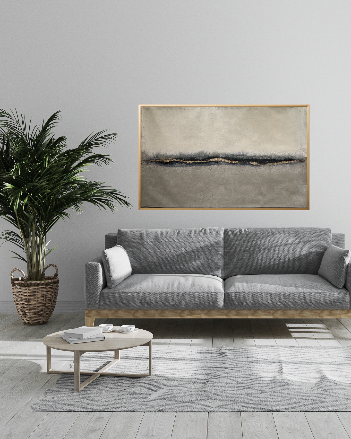 "Quiet Rise" Original Hand-Painted Gold Foil Canvas Wall Art by Skye