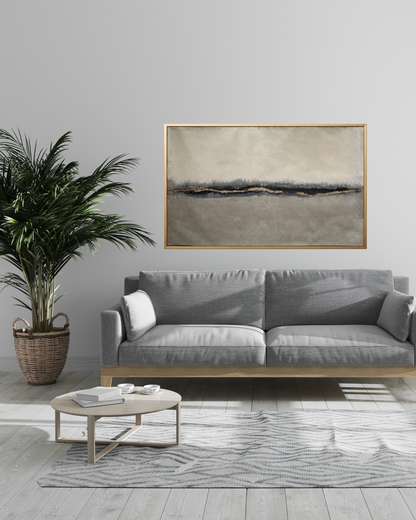 "Quiet Rise" Original Hand-Painted Gold Foil Canvas Wall Art by Skye