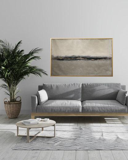 "Quiet Rise" Original Hand-Painted Gold Foil Canvas Wall Art by Skye