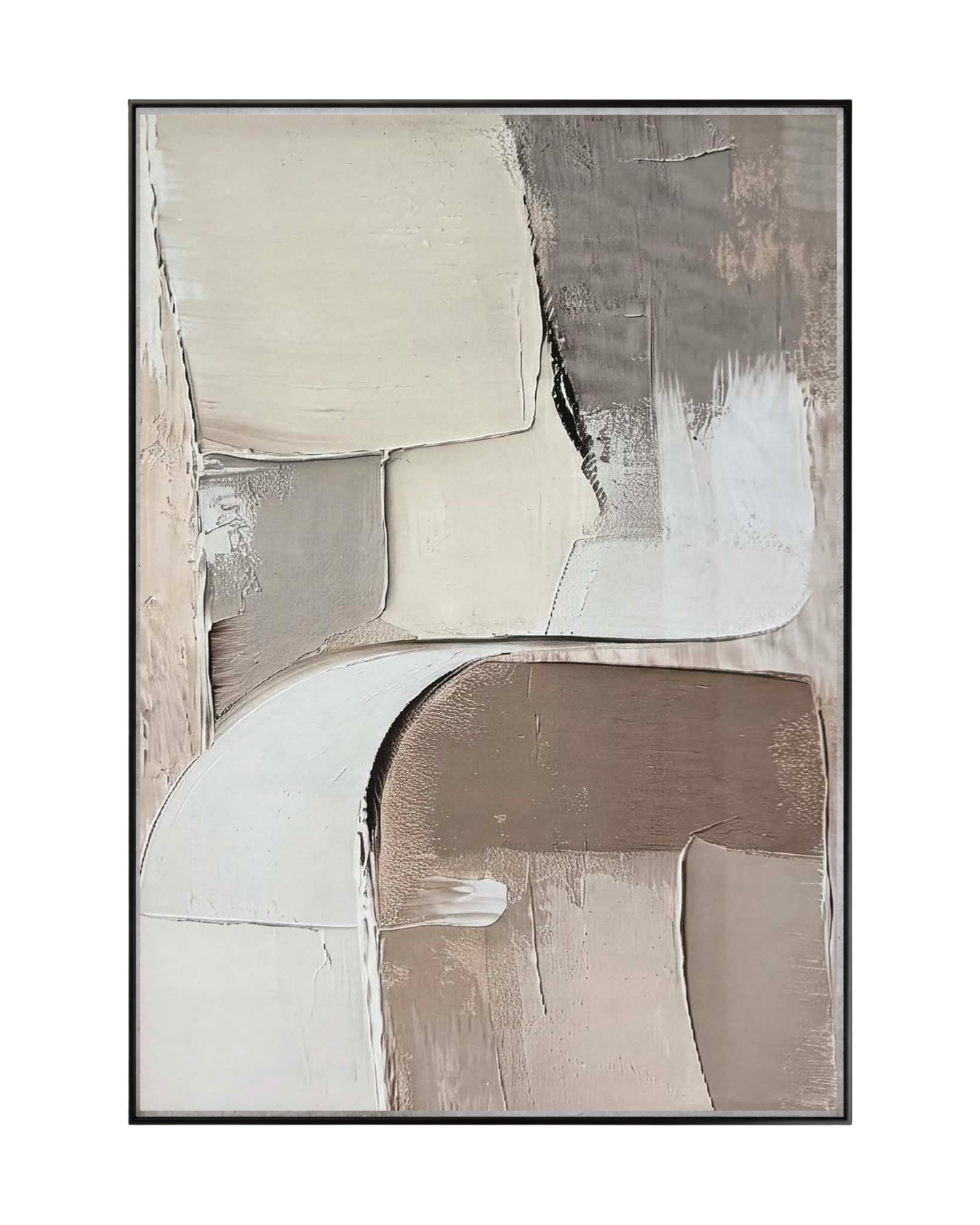 Beige Taupe and Cream Abstract Triptych Canvas Print Wall Art | CP213