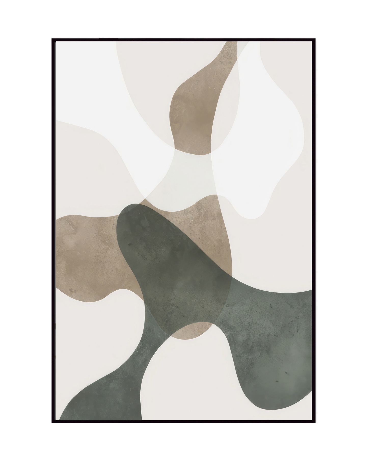 Sage Green and Taupe Abstract Organic Canvas Print Wall Art | CP209