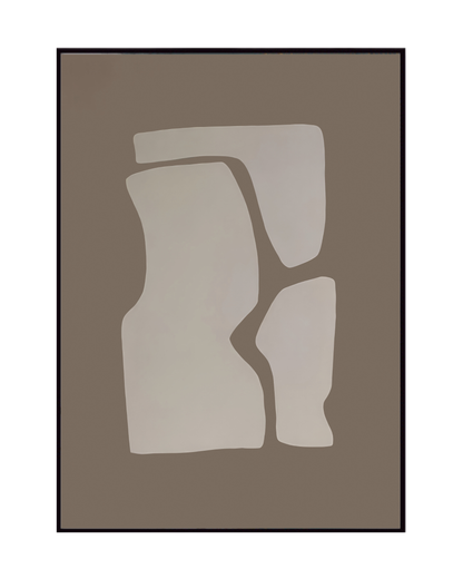 Taupe and Beige Abstract Organic Shapes Canvas Print Wall Art | CP211