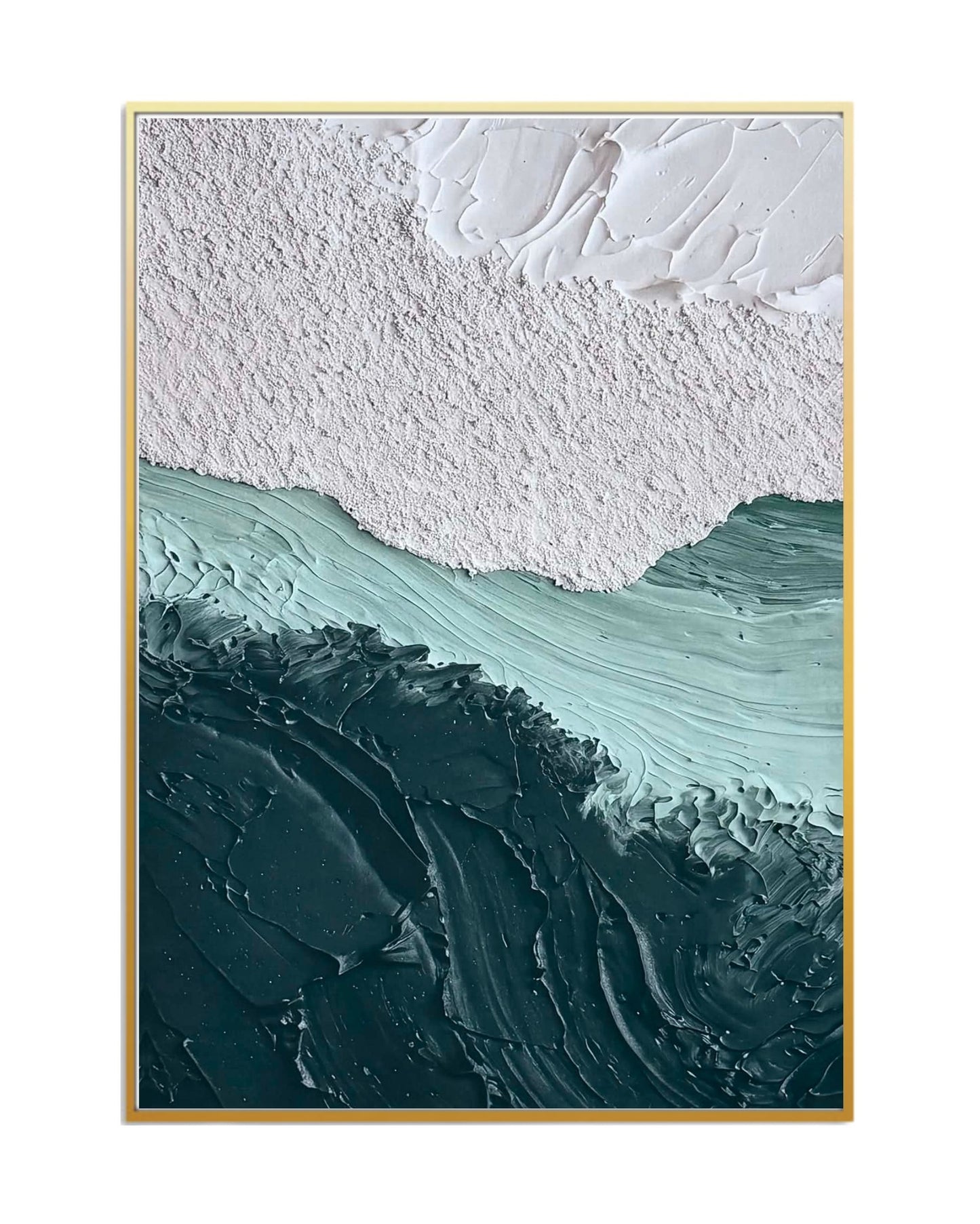 Deep Green and Mint Abstract Triptych Canvas Print Wall Art | CP216